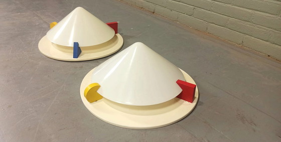 Image 1 of 2x Vintage Memphis Milano stijl lamp