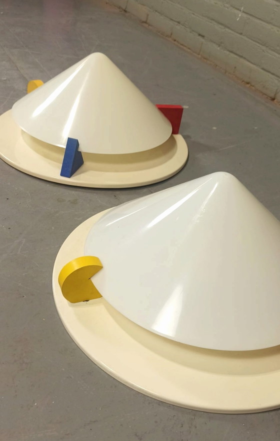 Image 1 of 2x Vintage Memphis Milano stijl lamp