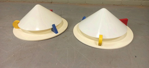 2x Vintage Memphis Milano stijl lamp