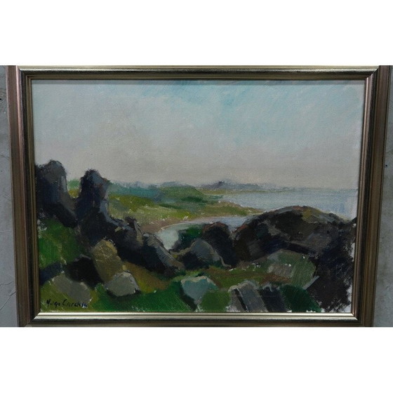 Image 1 of Zweeds vintage schilderij van Helge Cardell, jaren 1960