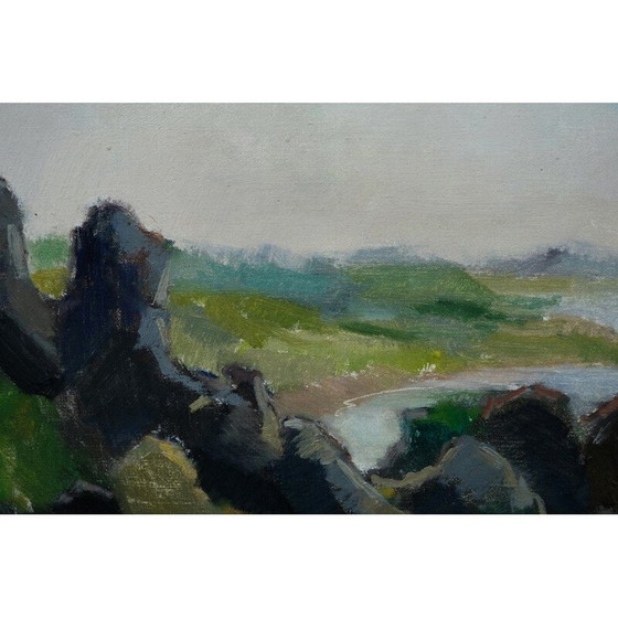 Image 1 of Zweeds vintage schilderij van Helge Cardell, jaren 1960