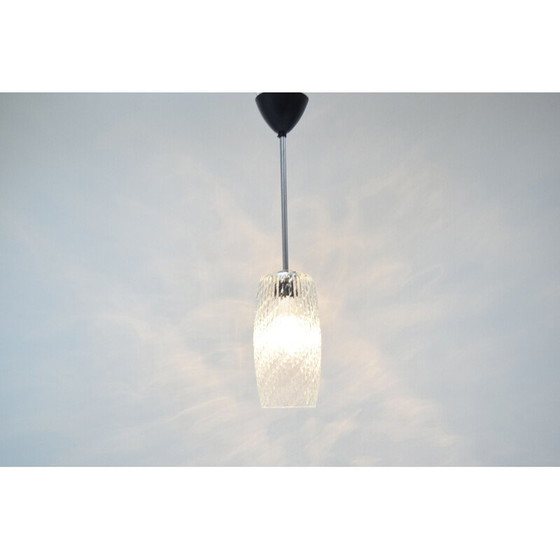 Image 1 of Vintage glazen en metalen hanglamp, Tsjecho-Slowakije 1960