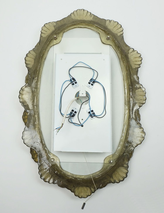 Image 1 of Elegante Grote Back Lit Wandspiegel Acryl Frame Ijs Glas Decor 1960S 1970S