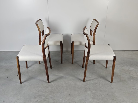 Image 1 of Vintage Deense Stoelen Niels Otto Møller