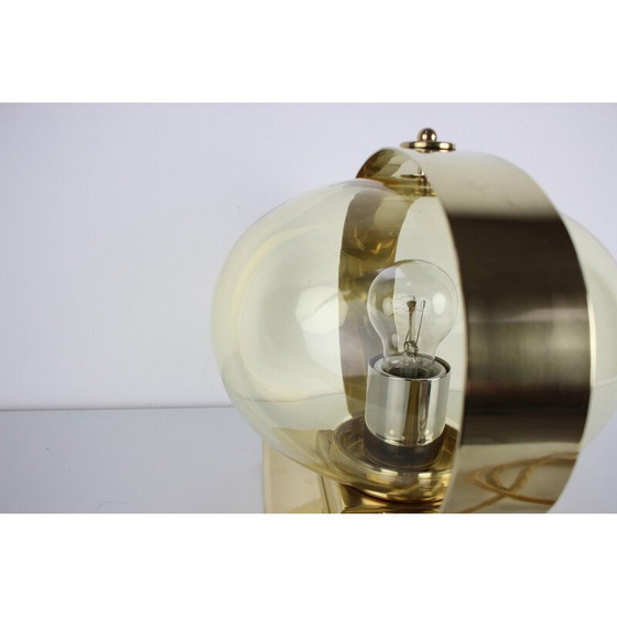 Image 1 of Vintage Preciosa wandlamp in glas, messing en chroom, Tsjecho-Slowakije 1970