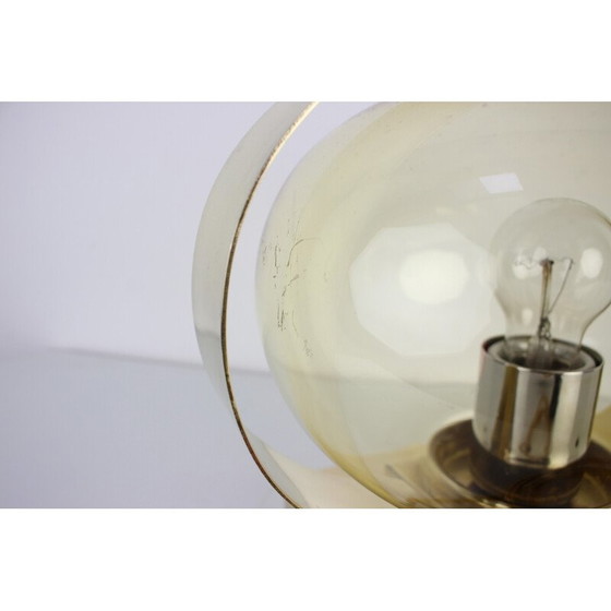 Image 1 of Vintage Preciosa wandlamp in glas, messing en chroom, Tsjecho-Slowakije 1970