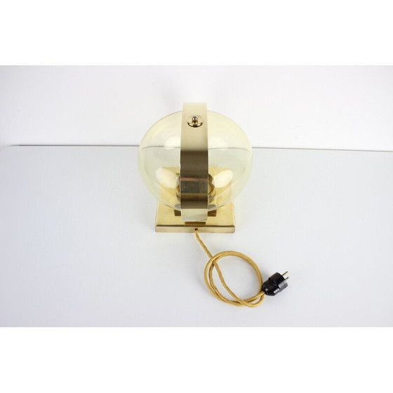 Image 1 of Vintage Preciosa wandlamp in glas, messing en chroom, Tsjecho-Slowakije 1970