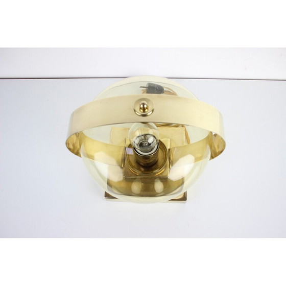 Image 1 of Vintage Preciosa wandlamp in glas, messing en chroom, Tsjecho-Slowakije 1970