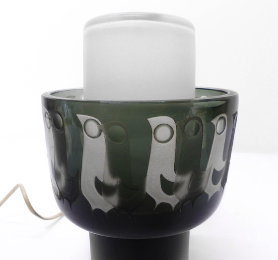 Image 1 of Scandinavische glazen lamp Hans-Ove Sandeberg voor Kosta Boda 1969