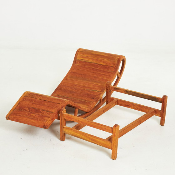 Image 1 of Teakhouten chaise longue