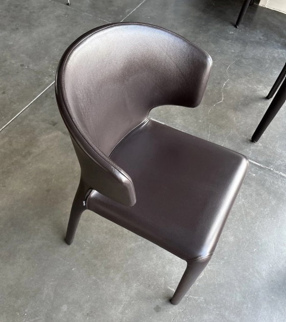 Image 1 of 10X Leren Cassina Hola 367 Stoelen