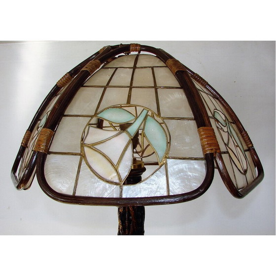 Image 1 of Vintage vloerlamp in rotan, jaren 1950