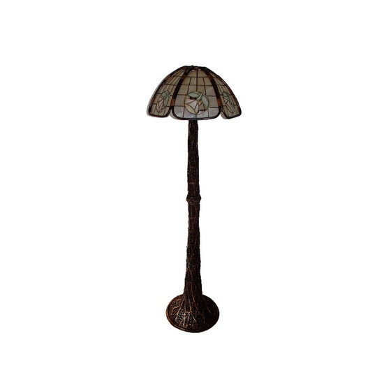 Image 1 of Vintage vloerlamp in rotan, jaren 1950