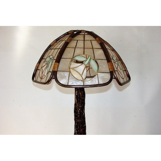 Image 1 of Vintage vloerlamp in rotan, jaren 1950