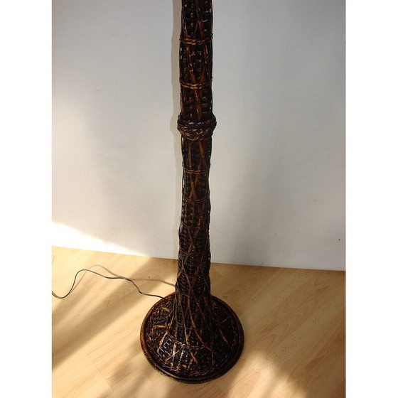 Image 1 of Vintage vloerlamp in rotan, jaren 1950