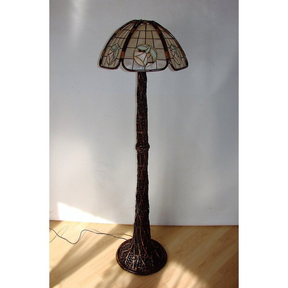 Image 1 of Vintage vloerlamp in rotan, jaren 1950