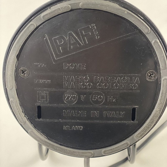 Image 1 of Vintage lamp in zwart polycarbonaat en metaal van Mario Barbaglia en Marco Colombo voor Paf Studio, Italië 1980