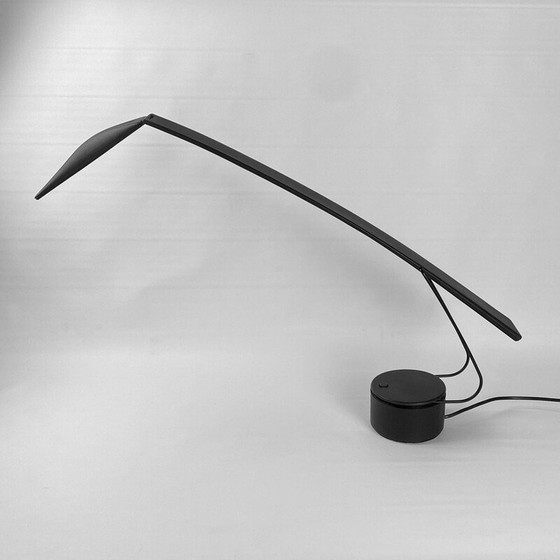 Image 1 of Vintage lamp in zwart polycarbonaat en metaal van Mario Barbaglia en Marco Colombo voor Paf Studio, Italië 1980