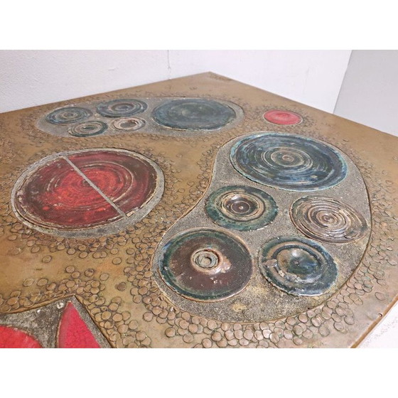 Image 1 of Vintage messing en keramische salontafel, 1968
