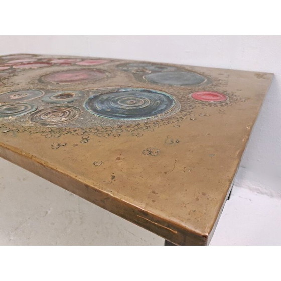 Image 1 of Vintage messing en keramische salontafel, 1968