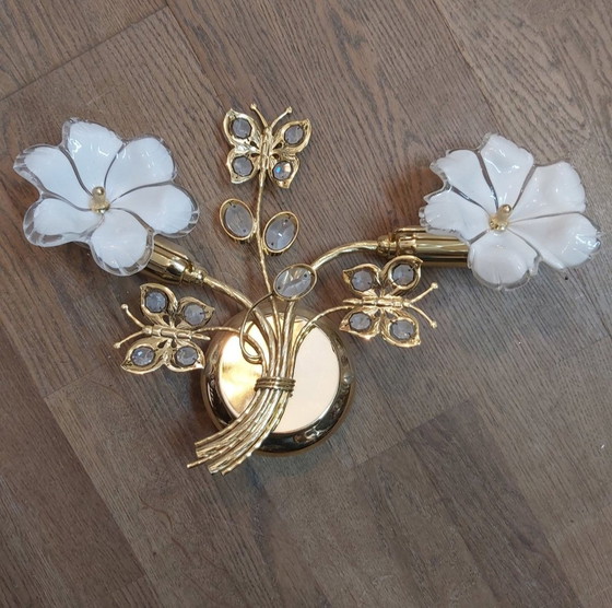 Image 1 of Italian Wall Lamp Butterflys