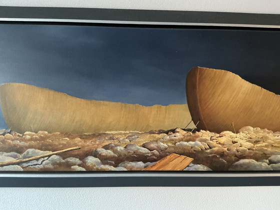 Image 1 of Schilderij Van Rutger Hiemstra, Uniek Panorama Formaat 335X70 Cm