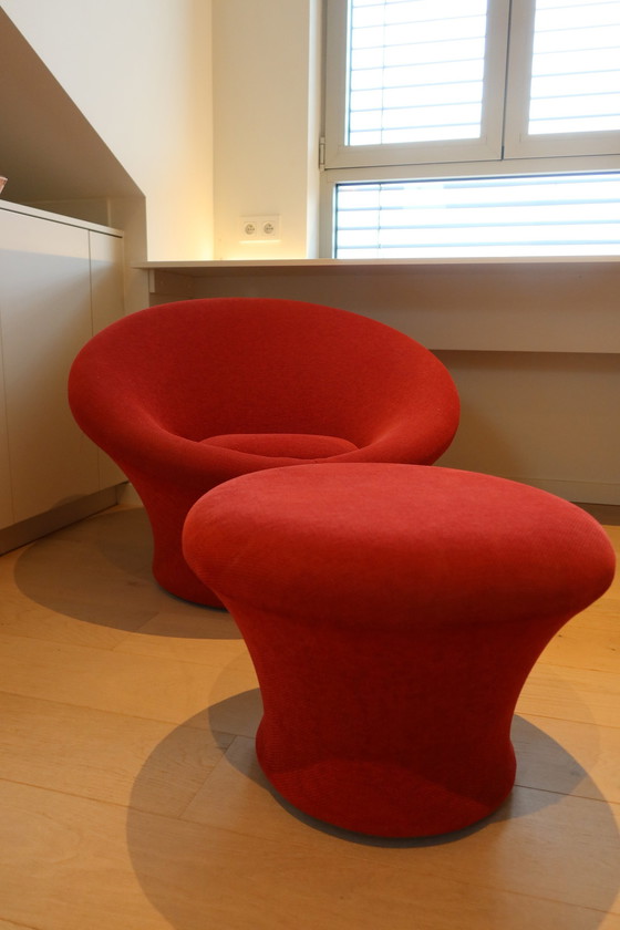 Image 1 of Mushroom Lounge Chair By Pierre Paulin For Artifort With Poof