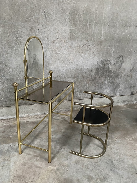 Image 1 of Hollywood Regency Vanity Make Up Tafel Met Stoel