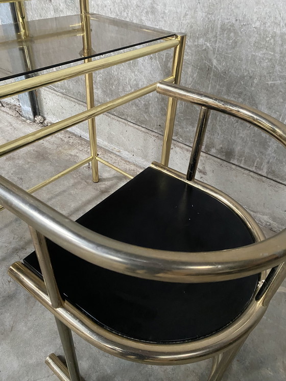 Image 1 of Hollywood Regency Vanity Make Up Tafel Met Stoel