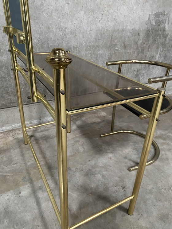 Image 1 of Hollywood Regency Vanity Make Up Tafel Met Stoel