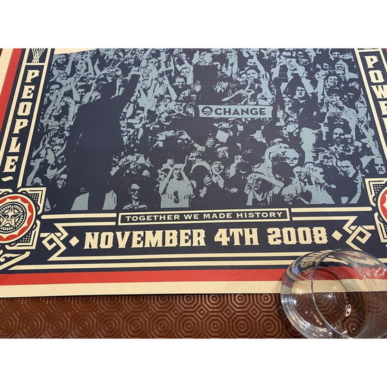 Image 1 of Vintage handgemaakte poster van president Barack Obama door Shepard Fairey, 2008