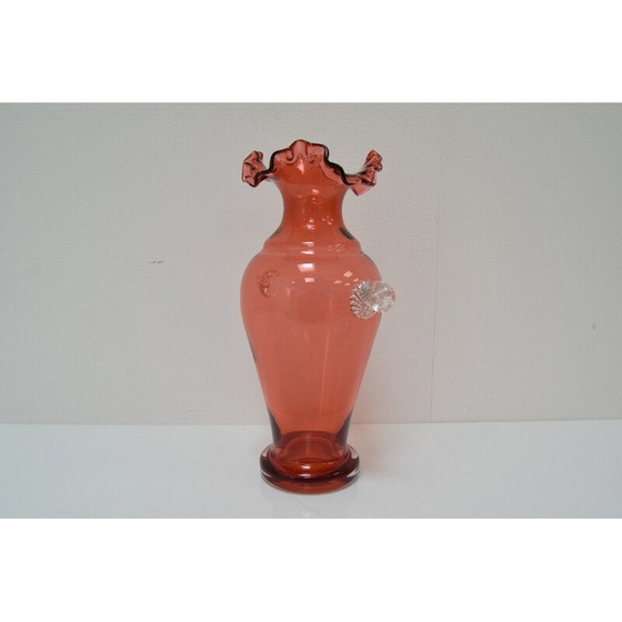 Image 1 of Vintage vaas van Tsjechisch kunstglas door Glaswerk Novy Bor, jaren 1950