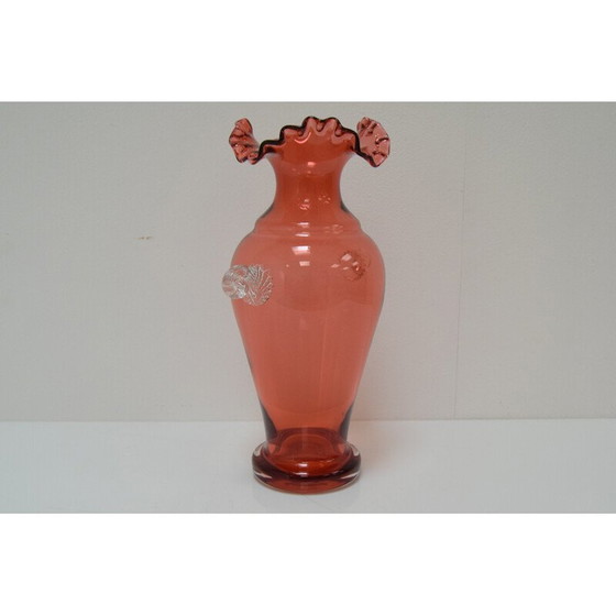 Image 1 of Vintage vaas van Tsjechisch kunstglas door Glaswerk Novy Bor, jaren 1950