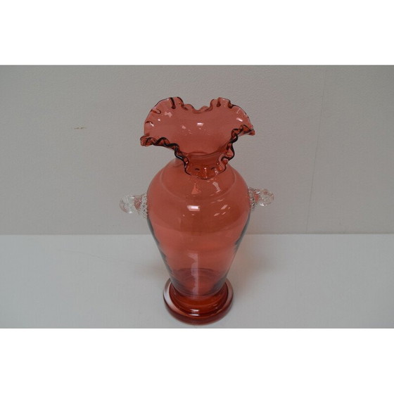 Image 1 of Vintage vaas van Tsjechisch kunstglas door Glaswerk Novy Bor, jaren 1950