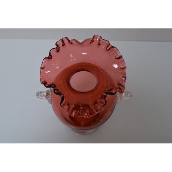 Image 1 of Vintage vaas van Tsjechisch kunstglas door Glaswerk Novy Bor, jaren 1950