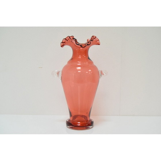 Image 1 of Vintage vaas van Tsjechisch kunstglas door Glaswerk Novy Bor, jaren 1950