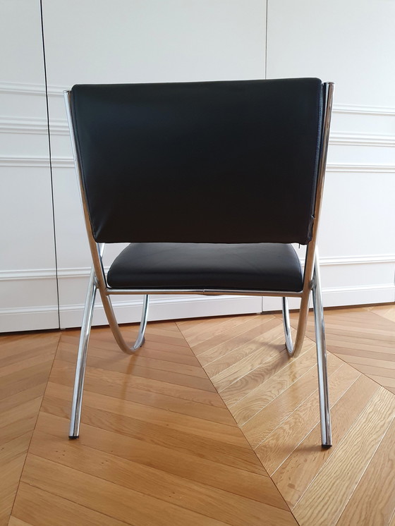 Image 1 of Zwart Chroom Buisvormige Design Fauteuil