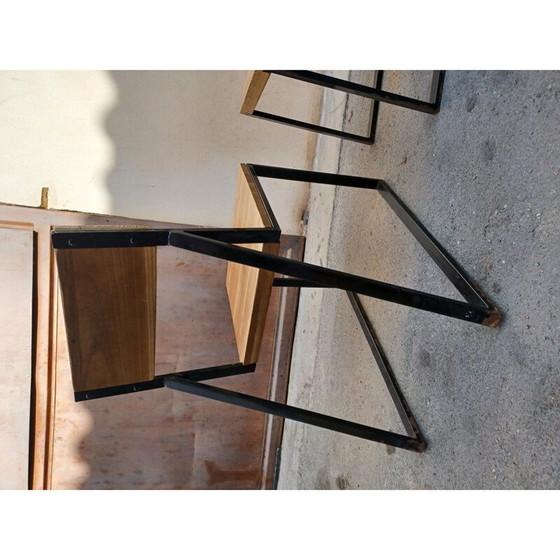 Image 1 of Paar industriële stoelen van metaal en hout