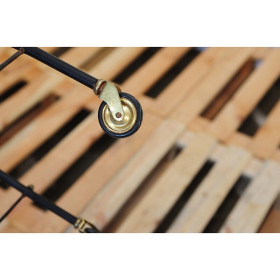 Image 1 of Vintage metalen naaitafel op wielen, Duitsland 1970