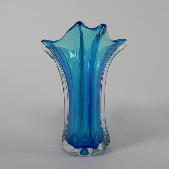 Image 1 of Glazen Vintage Murano Vaas, Jaren 50