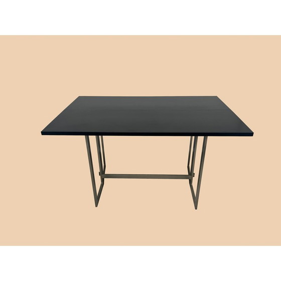 Image 1 of Vintage console uitklapbaar tot tafel in zwart gekalkt eiken voor Artelano, 1970