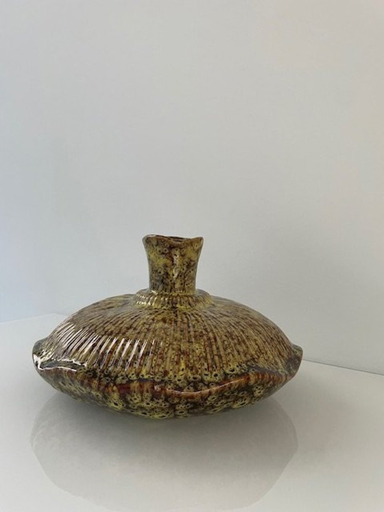 Image 1 of Design Vaas Fungo Mosgroen/Bruin Geglazuurd Keramiek