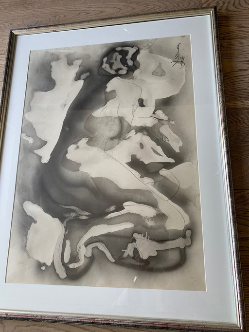 4x Vintage originele schilderijen mongolie