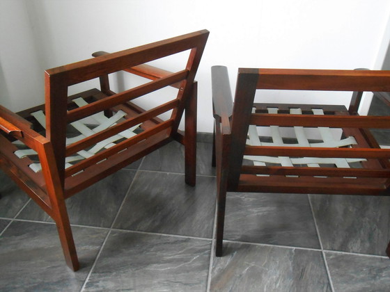 Image 1 of Illum Wikkelsø Palissander Fauteuils Voor Niels Eilersen (2)