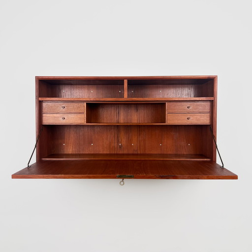 Hoogwaardig teak hangend bureau