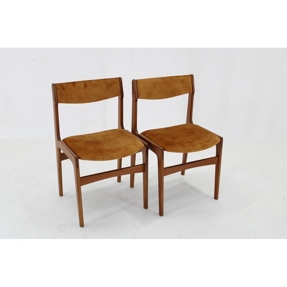 Image 1 of Paar Deense vintage teakhouten eetkamerstoelen, jaren 1960