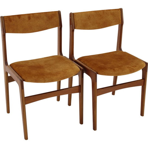 Paar Deense vintage teakhouten eetkamerstoelen, jaren 1960