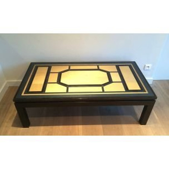 Image 1 of Vintage Franse salontafel in zwart hout, 1960