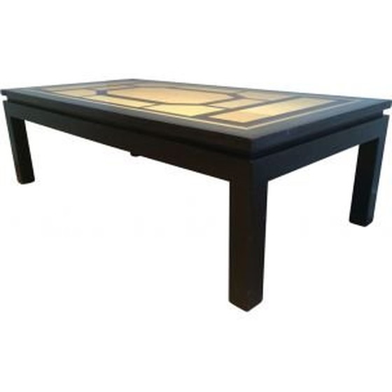 Image 1 of Vintage Franse salontafel in zwart hout, 1960