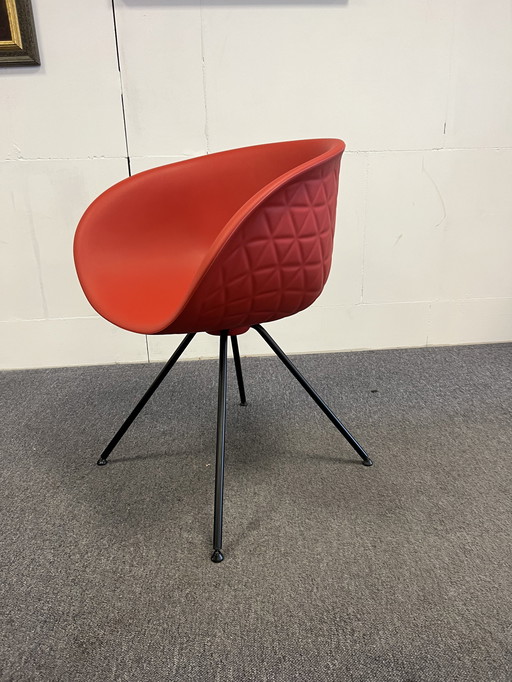 6x Tonon Structure eetkamerstoelen rood